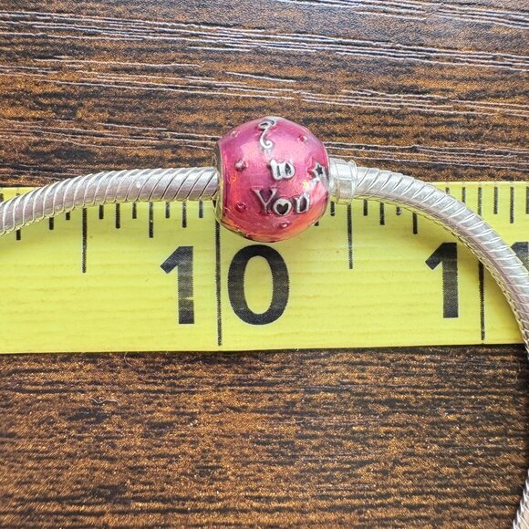 VTG Pandora Sterling Silver 925 Charm Bracelet Happy Birthday Charm Scroll Charm - Picture 15 of 16